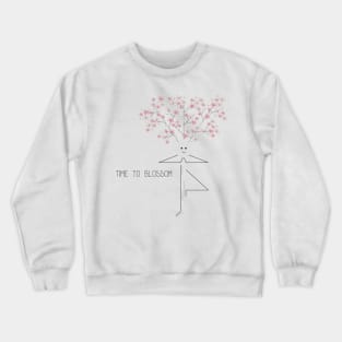 Cartoon drawing of a blooming tree practicing yoga Crewneck Sweatshirt